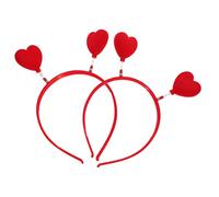 Ipetboom 2 Pz fascia d'amore fascia del cuore di cupido fascia dell'antenna del cuore hair charms hair jewelry love forniture per feste di Capodanno fasce per le vacanze plastica rosso