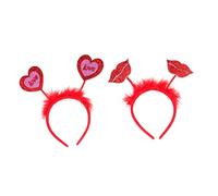Ipetboom 2 Pz Fascia D'amore Fiocchi Per Per Ragazze Uomini Copricapo Di Carnevale Titolari Accessori Rave Gruppo Musicale Orgoglio Fasce Per Le Donne Nastro Umano Plastica Rosso