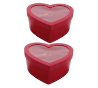 Ipetboom 2 Scatole Confezione Di Forma Di Testimoni Dello Sposo Fiori Romantico Trattare Floreale Fiore Cuore Scatole Di Cartapesta Scatole Per Regali Rosso Plastica