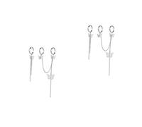 Ipetboom 2 Set Anello a Farfalla Gioielli Punk Anello Della Catena Di Collegamento Di Farfalle Dito Di e Del Polsino Aperto Gioielli Ad Punk Lega (ferro)
