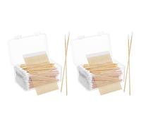 Ipetboom 2 Set Batuffolo Di Cotone Cotonfioc Pz Tampone Di Cotone Cosmetico Tamponi Auricolari Cotton Fioc Tamponi Struccanti Per Occhi Lunghi Tamponi Di Cotone Di Legno Khaki 500 Pezzi * 2