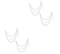 Ipetboom 2 Set Catena Della Vita Degli Uomini Cintura Sottile Catene Di Pantaloni Catena Dei Pantaloni Retrò Catena in Vita Dell'anca Catena Interiore Metallo Argento 2 Pezzi*2
