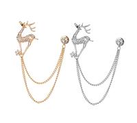 Ipetboom 2 Set Corso Diamante-intarsato Spille Per Gioielli Decorazione Del Matrimonio Carino Smalto Nozze Catena Del Spilla Da Collo A Camicia Lega Di Zinco 2 Pezzi * 2