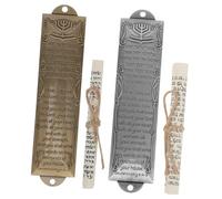 Ipetboom 2 Set Decorazione Sacra in Metallo Anticato Oro e Argento per Porta D'ingresso Simbolo di Benedizione e Protezione per Casa Design Semplice con Angoli Arrotondati per Ingresso