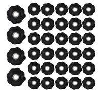 Ipetboom 200 Pezzi Manopole a Stella M4 Filettate Zigrinate in Plastica Nera, Dadi a Manopola Passanti Regolabili per Apparecchiature Meccaniche, Accessori di Serraggio Manuale