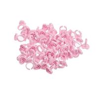 Ipetboom 200 Pezzi Tazza Di Colla Per Ciglia Tavolozza Degli Anelli Per Il Trucco Coppa Ventaglio Ciglia Contenitori Per Il Trucco Anello Per Colla Per Ciglia Porta Colla Rosa Plastica