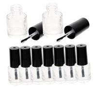 Ipetboom 20pezzi Fial Vetro Trasparente Per Smalto Con Pennello Nero Contenitore Per Unghie Chic Design Semplice Adatto Per Ragazze e Donne Alla Moda