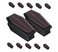 Ipetboom 24 Pezzi Mini Coffin Box Decor Plastic Fake Funeral Caskets For Halloween Haunted House Props Small Sturdy Miniature Coffins For Prank Party Favors Dollhouse Fairy Garden Accents