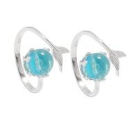 Ipetboom 2pezzi Anello in Cristallo Design Anello Regolabile Per Aperto Eleganti Ispirato Al