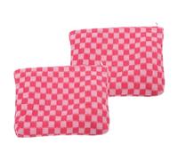 Ipetboom 2pezzi Borsa Make-up Checkered Da Capacità Organizer Da Viaggio Per Cosmetici e Piccoli Oggetti Stile Elegante e Pratico Per Uso Quotidiano e Viaggi