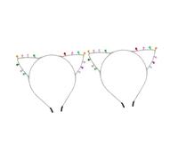 Ipetboom 2pezzi Cat Ears Hairbands with Bells Fun and Eye-catching Accessories for Parties and Cosplay for Christmas Celebrations
