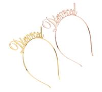 Ipetboom 2pezzi Cerchietti Per Capelli in Lega Feste Divorzio Accessori Donna Leggeri e Comfort Fasce Elastiche Oro e Rosa Per Look Elegante e Resistente