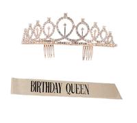 Ipetboom 2pezzi Compleanno Coroncina e Fascia Set Accessori Per Compleanno Per Regine e Principesse