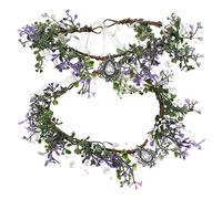 Ipetboom 2pezzi Di Fiori Fatta Mano Cerchietto Floreale Per Donne e Ragazze Fascia Per Dettagli Di Fiori e Foglie Delicati Adatta Per Matrimoni Feste e Compleanni