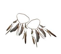 Ipetboom 2pezzi Fascia Per Donna Copricapo Boho Indiano Nappe Accessori Per Da Cerchietto Regolabile Per