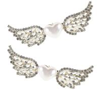 Ipetboom 2pezzi Fermagli Per Forma Di Cuore Con Angelo Perle e Cristalli Accessori Eleganti Per Spose e Occasioni Speciali Perfetti Per Ogni Outfit