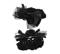 Ipetboom 2pezzi Fermaglio per Capelli con Fiore e Nastro Elegante Accessorio per Capelli in Raso Scaldacollo con Fiocco per Hostess e Personale di Banca