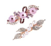 Ipetboom 2pezzi Forcine Dolci Fiore Di Perle Fermagli Per Capelli Eleganti Accessori Capelli Forcina Foglia Organizza Comodamente