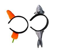Ipetboom 2pezzi Headbands Hoops Creative Accessories for Festivals Fish Carrot for Parties Unique Design Lightweight Memorable Photo Props