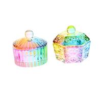 Ipetboom 2pezzi Piatti in Vetro per Nail Art Bicchieri per Liquidi per Manicure Utilizzabili per Mescolare Smalto e Cipria Fondo Spesso per Stabilità per Lavare Pennelli e Creare Nail Art
