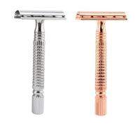 Ipetboom 2pezzi Rasoio Manuale Tradizionale Rasoio Doppio Filo Inossidabile Design Antiscivolo Per Barbiere e Uso Domestico Colori e Stellare