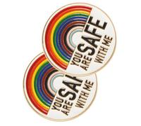 Ipetboom 2pezzi Spille Smaltate You Are Safe with Me Per Donne Spille Decorativi Resistenti e Facili Da Indossare Per Giacche e Accessori