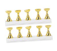 Ipetboom 2sets Espositori Per Unghie Pratiche Design a Scacchiera Acrilico e Base Include Nail Allenamento