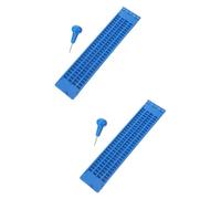 Ipetboom 2sets Tavoletta Braille Portatile Con Punteruolo Kit Didattico Per Studenti Non Vedenti Linee e Caselle Materiale Plastico Utilizzo Facile e Riutilizzabile