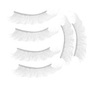 Ipetboom 3 Paia Ciglia finte soffici ciglia appuntite ciglia da bambola cluster di ciglia manga bigodino Makeup occhi ciglia voluminose ciglia per il trucco fibra artificiale bianca