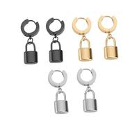 Ipetboom 3 Paia fibbia per orecchio con chiusura a coppia lacrima collana orecchini grossi d'oro cuffie orecchino earrings ciondoli femminili accessori per le orecchie Acciaio inossidabile