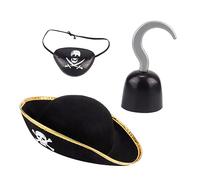 Ipetboom 3 Pezzi Accessori Costume per Cappello in Sicuro con Benda e per Halloween e Feste Pirati Colore Casuale