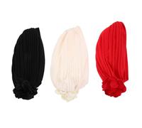 Ipetboom 3 pezzi Cappello Turbante Donna con Fiore Elastico Copricapo Morbido e Traspirante per Protezione Solare Fascia Floreale Primaverile per Attività all Aperto