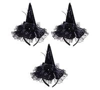 Ipetboom 3 Pezzi Cerchietti Strega Accessori Halloween per Cosplay e Feste Comodi e Leggeri per Party e Costumi per Amiche