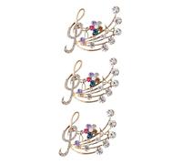 Ipetboom 3 Pezzi Corso anti-esposizione Spilla spille per spille per la moda femminile bomboniere matrimonio spille da donna spille per le donne perno simbolo musicale Pin maglione lega