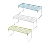 Ipetboom 3 pezzi Mensole Porta Spezie Impilabili da Cucina Organizer da Banco e Armadio in Plastica Spessa con Tubo in Acciaio Inossidabile Scaffali Multiuso per Conservazione Condimenti e