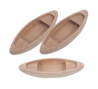 Ipetboom 3 Pezzi Modelli Miniature Barche in Legno Non Finito da Decorazioni Nautiche Uniche per Casa Ufficio e Paesaggi in Miniatura Elementi da Tavolo in Stile Naturale