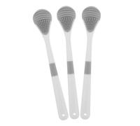 Ipetboom 3 Pezzi Pulisci-lingua raschietti lingua di plastica raschietto per il rivestimento della lingua pulisci lingua per rinfrescare l'alito pulisci lingua portatili pvc bianca