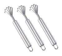 Ipetboom 3 Pezzi Raschietto Acciaio Inossidabile per Carne Cocco con Impugnatura Ergonomica e Design Faccia Strumento Compatto per Sbucciare Semi e Scaglie Facile da e Conservare
