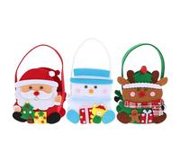 Ipetboom 3 Pezzi Sacchetti regalo natalizi Borse natalizie Borse per lo shopping natalizio riutilizzabili Borsa di Natale manette