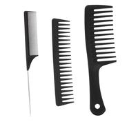 Ipetboom 3 Pz Pettine per parrucchieri 3 pettine lisciante pettini divisori pettine evidenziatore pettine pettine per shampoo pettini comodi pettine di plastica Black