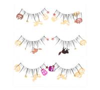 Ipetboom 3paia Ciglia Finte per Halloween Paillettes Design di Teschi e Zucche Spesse e Pazze per Cosplay e Feste Mascherate Comode e Leggere