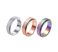 Ipetboom 3pezzi Anello Da in Acciaio Inossidabile Anello Unisex Rotante Design Creativo e Delicato Per Any Outfit Da Indossare e Facile Togliere Un Accessorio Chic e Raffinato Per Di