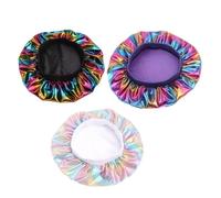 Ipetboom 3pezzi Cappelli Da Notte Raso Elastico Lato Per Donne e Ragazze Cappelli Da Chemioterapia Con Fascia Elastico Rosa Nero