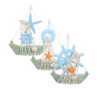 Ipetboom 3pezzi Decorazione per Barche Vela in Veliero da Parete Tema Spiaggia sulla Spiaggia