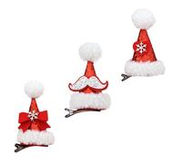 Ipetboom 3pezzi Forcine Natalizie Decorativi Forma Di Cappello Di Babbo Natale Fermagli Per Capelli Leggeri e Resistenti Per Feste Di Compleanno e Cosplay