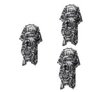 Ipetboom 3pezzi Mantellina Da Parrucchiere Anti-statico Per Taglio e Colorazione Grembiule Professionale Per Salone Adatta e Adulti Nero