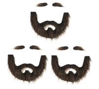 Ipetboom 3sets Barba Finta e Sopracciglia Per Cosplay Di Halloween Costume Da Pirata e Gentiluomo Morbido Materiale Per Feste e Eventi Tematici