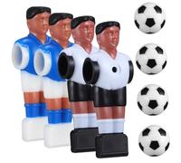 Ipetboom 4 Pezzi Accessori Calcio Balilla da Tavolo Giocatori Resinati Neri e Blu Bianchi e Bianco Calzini con Palline Sostituzione Facile e Resistente per Tavolo Foosball Mini Gioco