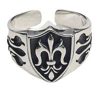 Ipetboom 4 Pezzi Anello di ancoraggio Gioielli goth anelli di dito punk anelli regolabili da uomo anelli aperti punk gioielli punk da uomo anello punk vintage Acciaio al titanio Argento