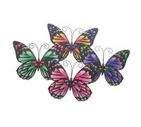 Ipetboom 4 pezzi Decorazioni da Parete con Farfalle in Metallo Colorate Scultura da Appendere per Interni ed Esterni per Giardino Ufficio e Patio